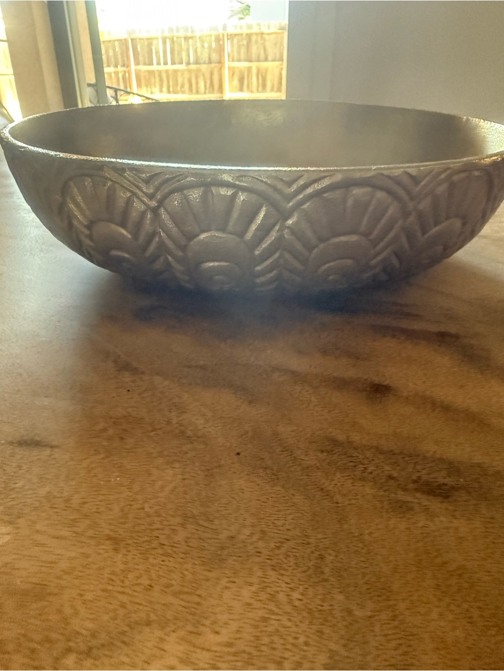 Decorative Embossed Metal Bowl - Gold Finish